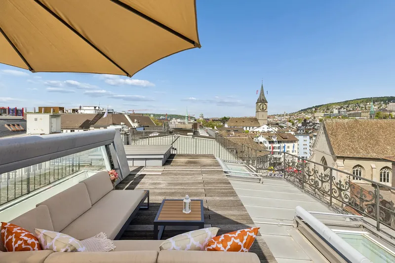 Ikon Penthouse – Rooftop, AC, Lake & Mountain View Fraumünsterstrasse