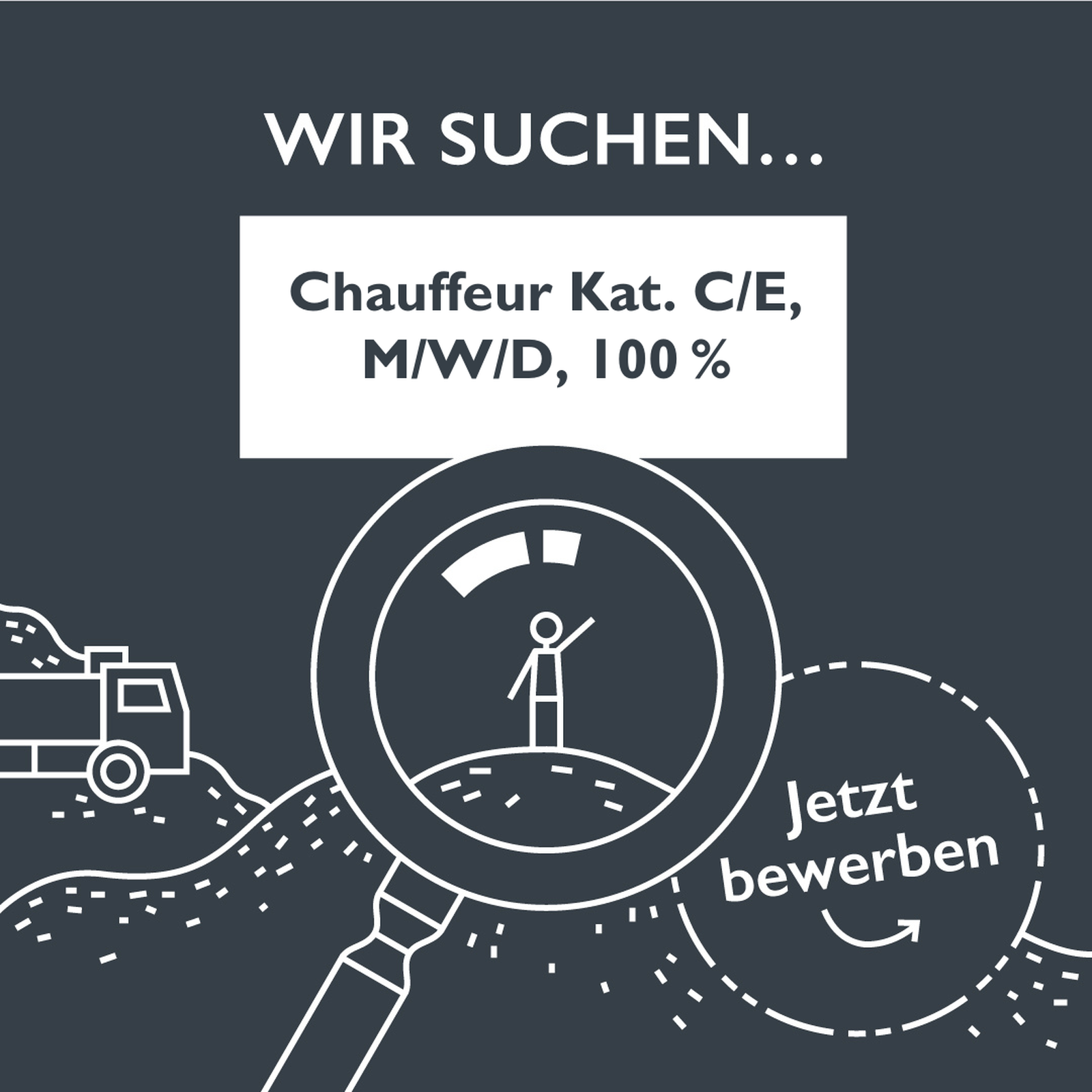 Wir suchen: Chauffeur Kat. C/E, M/W/D (100 %)