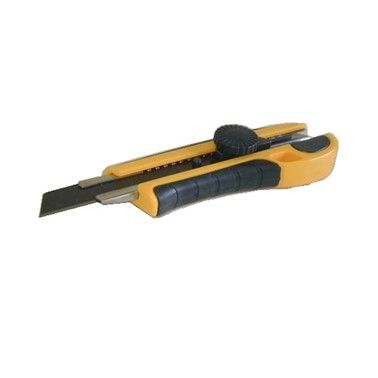 couteau en plastique jaune, lame 18mm