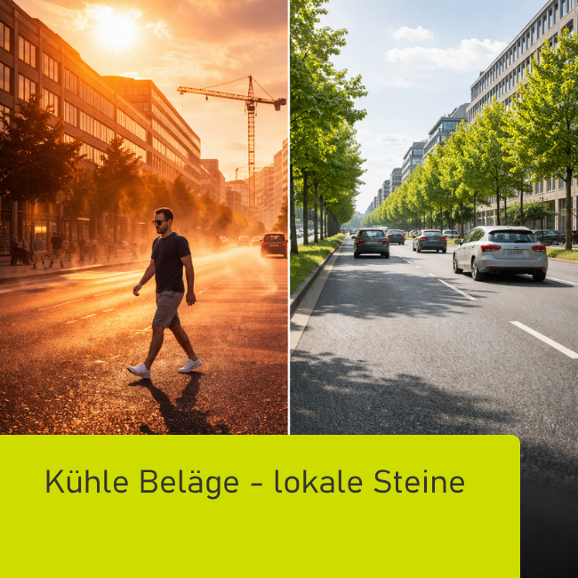 Kühle Beläge, lokale Steine
