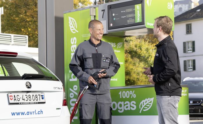100% Biogas tanken in Möriken-Wildegg